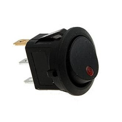 KCD1-101EN-8-R/3P чёрный, Переключатель с подсветкой ON-OFF 3 контакта (6A 250VAC)