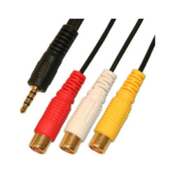 Шнур Jack 3.5 мм (4pin) - 3 x RCA (тюльпан)
