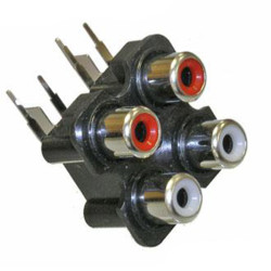 RCA-407, Разъем "Тюльпан" 2х2  (мама), на плату
