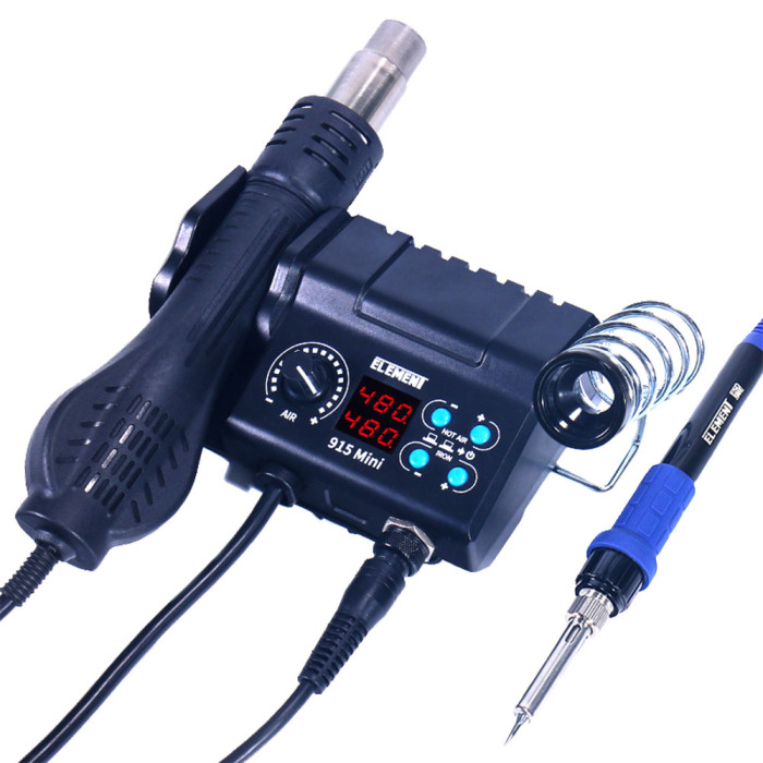 ELEMENT 915 Mini, Станция паяльная термовоздушная + паяльник - изображение 1
