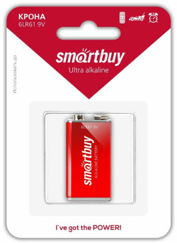 Батарейка, КРОНА SMARTBUY Ultra alkaline 9V (алкалиновая)