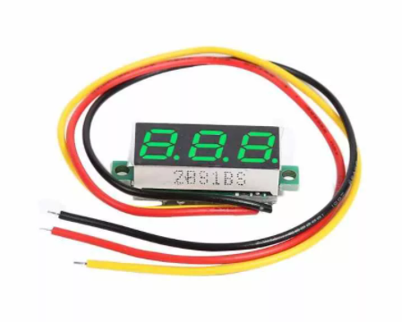 Встраиваемый вольтметр DC, 0-100В, 0.28'' (три провода) - изображение 1