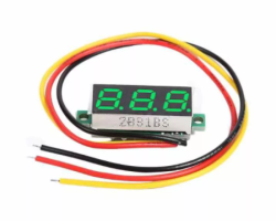 Встраиваемый вольтметр DC, 0-100В, 0.28'' (три провода)