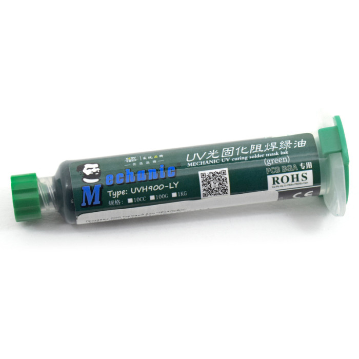 Mechanic UVH900-LY, Паяльная маска-лак для печатных плат, зелёная - изображение 1