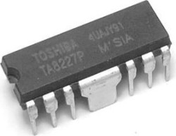 TA8227P (UTC8227), Низкочастотный усилитель мощности, 2х3Вт/9В/3 Ом, 20-20000Гц [DIP-12] [EOL]