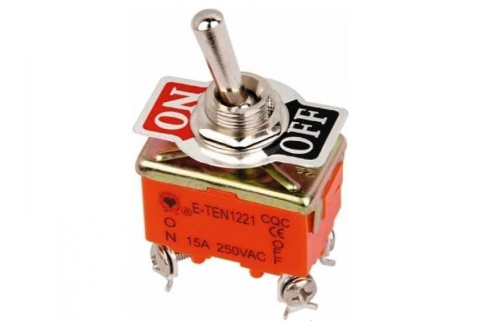 E-TEN 1221 on-off 15A 250V AC, Тумблер двухполюсный ON-OFF, 15 А, 250 В - изображение 1