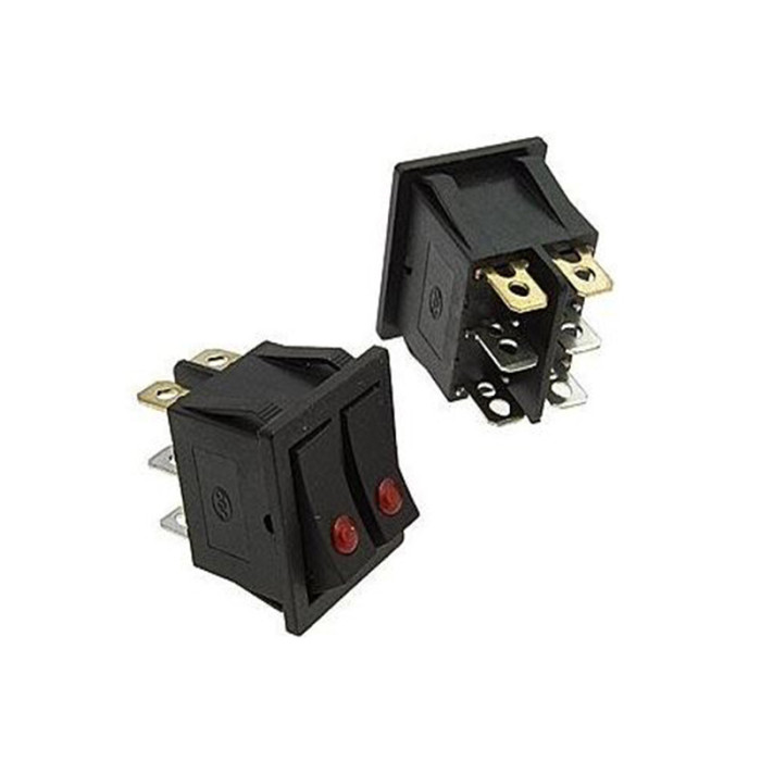 KCD3-2201-C B/6P on-off, переключатель ОN-OFF, 6 контактов (15А, 250В) - изображение 1