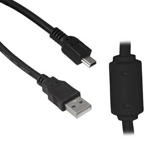 MiniUSB-BM 5p USB-AM 1.8m, компьютерный кабель MiniUSB / USB-AM, чёрный, 1.8 метра - изображение 1