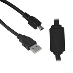 MiniUSB-BM 5p USB-AM 1.8m, компьютерный кабель MiniUSB / USB-AM, чёрный, 1.8 метра