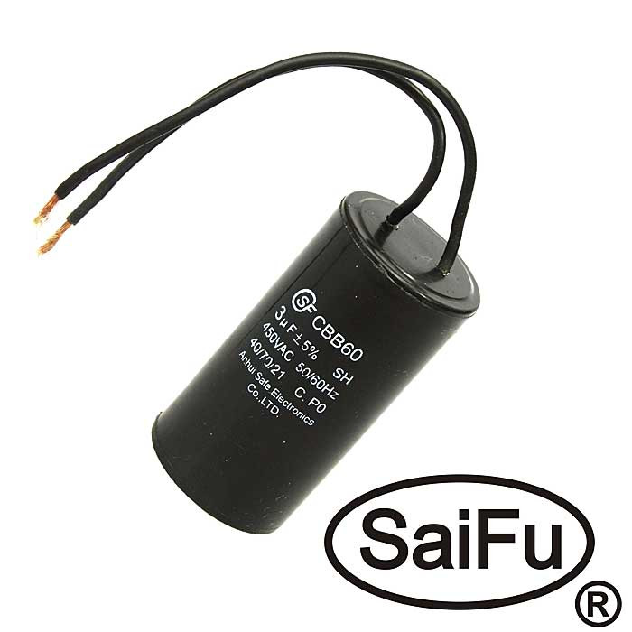 CBB60 3uF 450V WIRE (SAIFU), Конденсатор - изображение 1