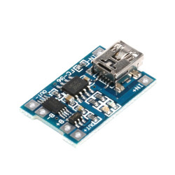 Модуль зарядки литиевых (Li-ion) аккумуляторов на TP4056 с защитой (mini USB)