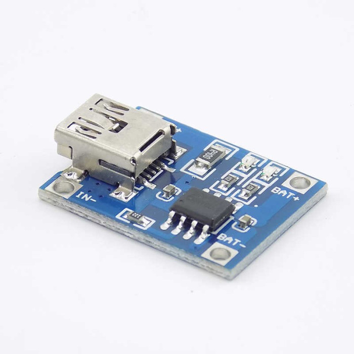 Модуль зарядки литиевых (Li-ion) аккумуляторов на TP4056 без защиты (mini USB) - изображение 1