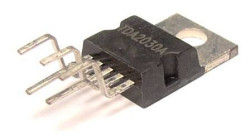 TDA2050V (TDA2050), Одноканальный HI-FI усилитель мощности класса АВ, 32Вт, ± 25В, 4А, 20…80000Гц, 4 Ом, [TO-220-5]