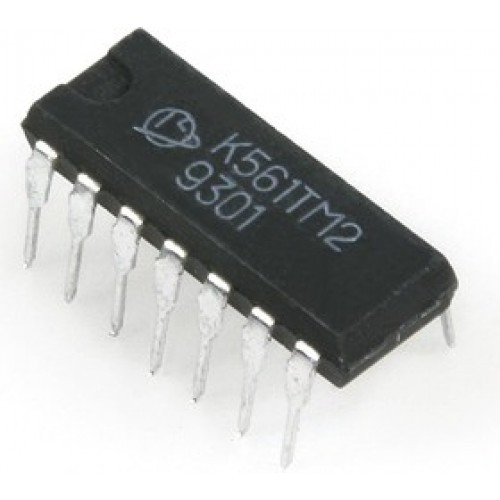 CD4013BE (аналог К561ТМ2), Два триггера D-типа [DIP-14] - изображение 1