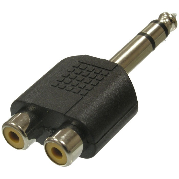 7-0176 / 6.35 stereo-2RCA JACK, Разъем переходной - изображение 1