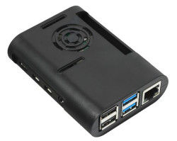 Черный корпус для Raspberry Pi 4B с поддержкой вентилятора, пластик