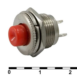 PSW-3-R 220В 0.3А 6мм, Кнопочный переключатель