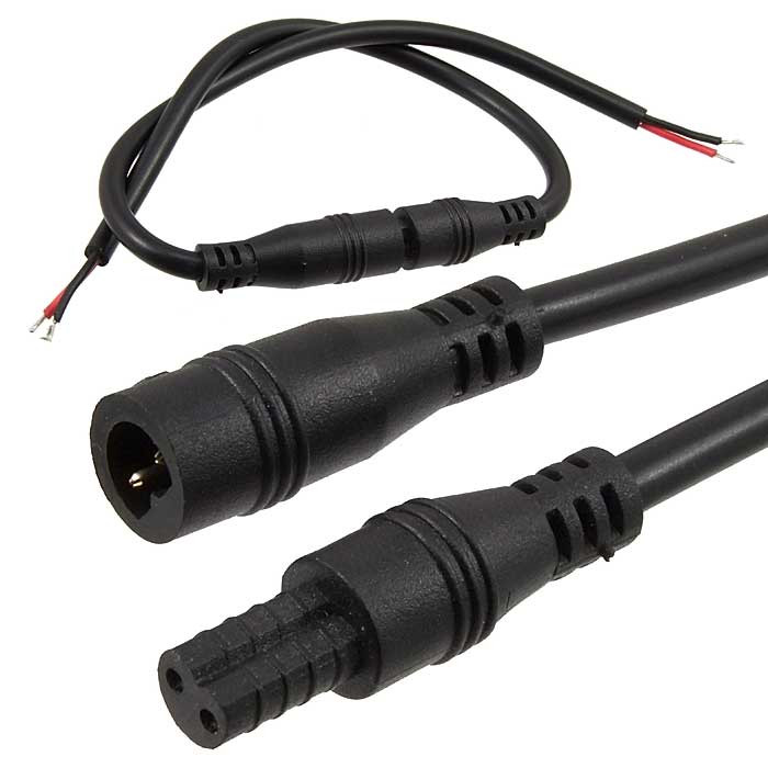 2P F/M 22AWG*2 L150mm BLACK IP65, Разъем герметичный - изображение 1