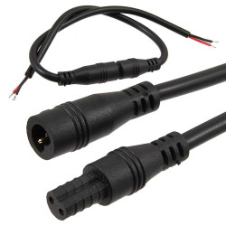 2P F/M 22AWG*2 L150mm BLACK IP65, Разъем герметичный