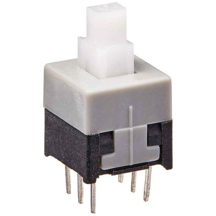 PB22E09, кнопка миниатюрная с фиксацией, 8,5x8,5x14 mm - изображение 1
