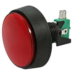 GMSI-1B-C no(nc)+nc(no) red, Кнопка тактовая на блок красная