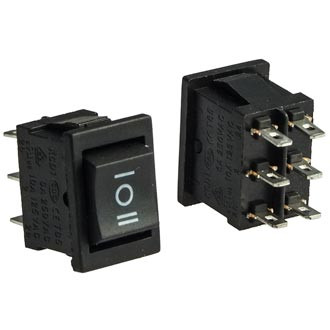 KCD1-203-1-C6-B/6P черный, Переключатель ON-OFF-ON 6 контактов (6A 250VAC) - изображение 1