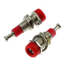 Z008 2mm panel jack RED, гнездо Banana на панель красное