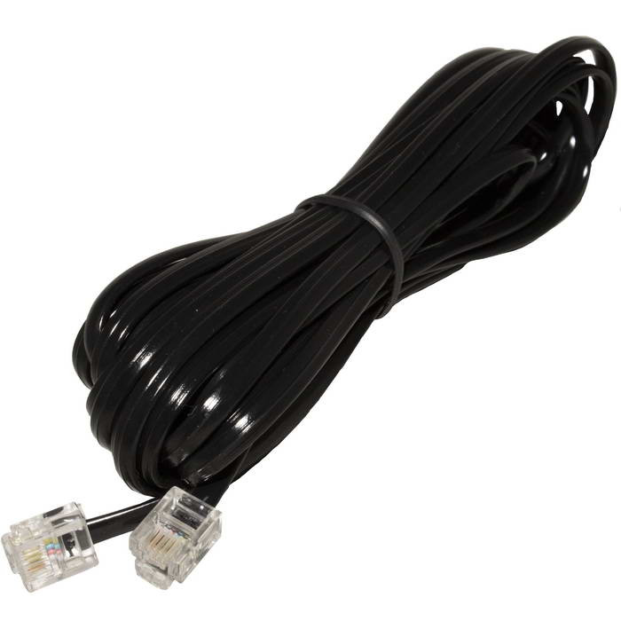 RJ-11 (6P-4C) 2m. black, Кабель телефонный - изображение 1