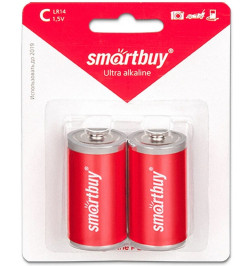 Батарейка LR14, Smartbuy 1.5В, 2 шт. в блистере