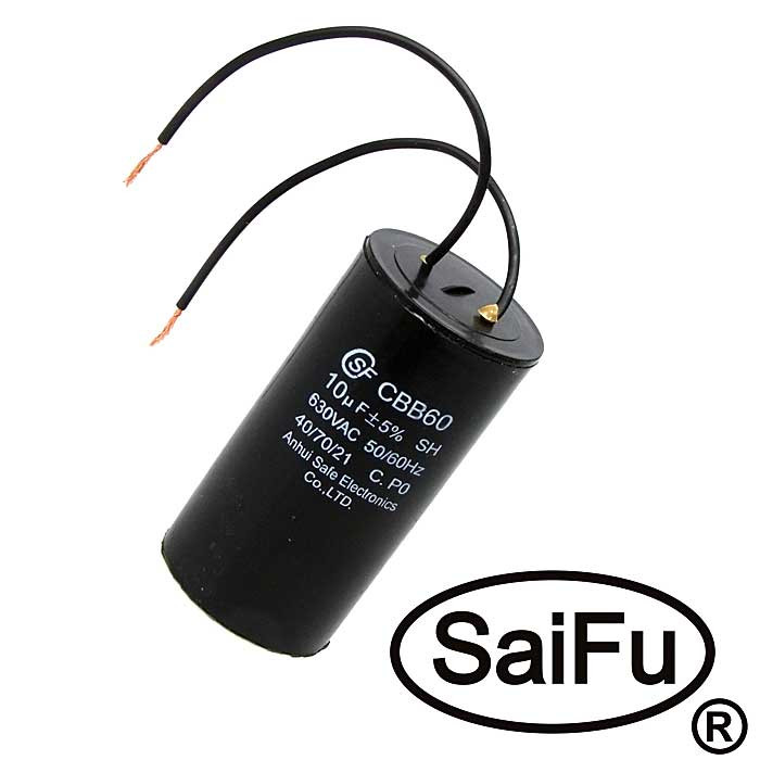 CBB60 10uF 630V WIRE (SAIFU), Конденсатор - изображение 1