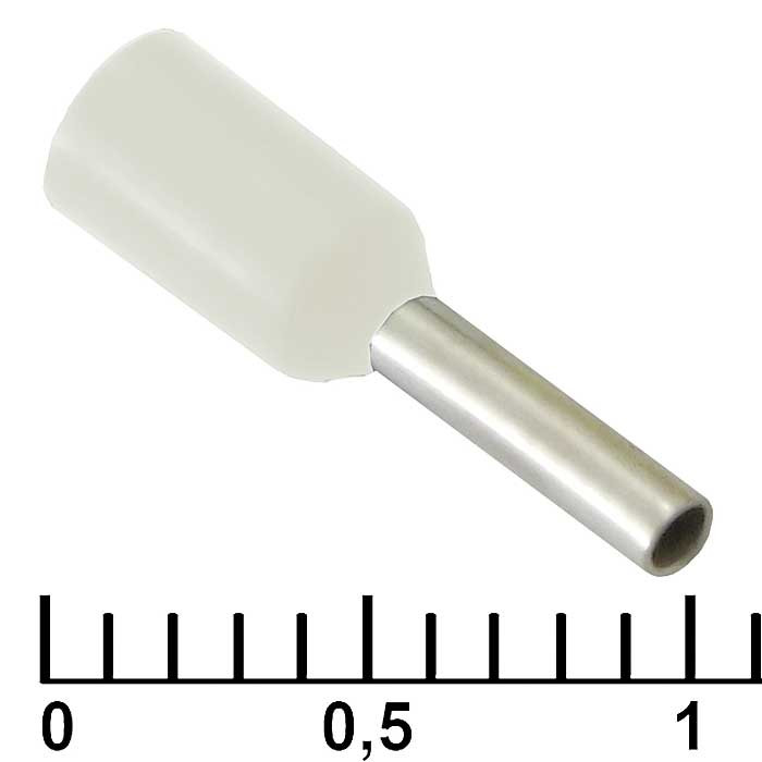 DN00706 white (1.2x6mm), Кабельный наконечник - изображение 1
