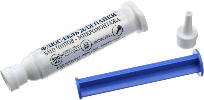 Флюс-гель высокоактивный для BGA-компонентов и SMD-чипов, шприц, 12 мл - изображение 1