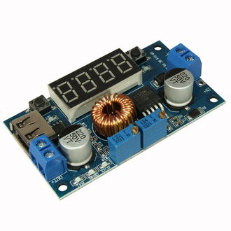 EM-829, Преобразователь напряжения 5-36V в 1.25-32V DC-DC с LED индикатором и функцией ЗУ (выход USB) - изображение 1