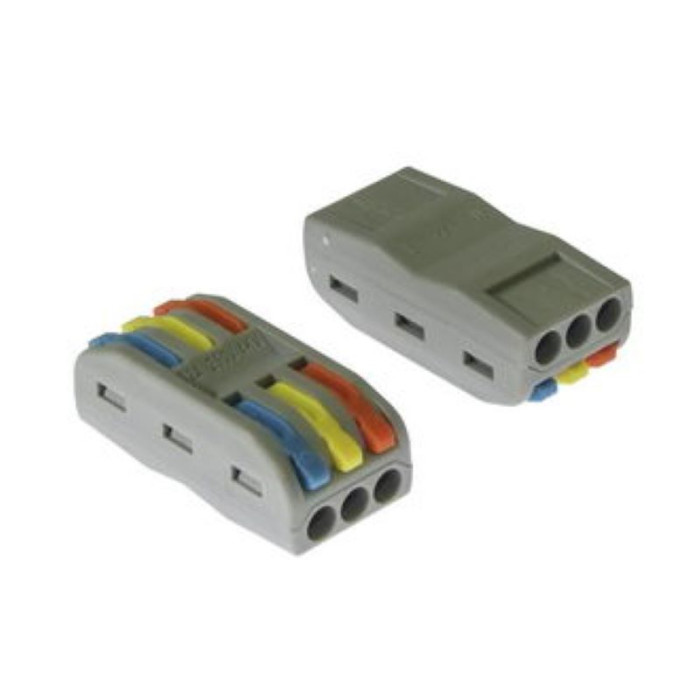 PCT-203, Клеммник зажимной, аналог WAGO, 6 контактов (LC-203 Color) - изображение 1
