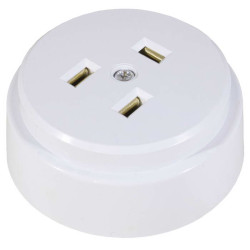 РШ 2P+PE 250В белая, Розетка электрическая