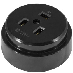 РШ 2P+PE 250В черная, Розетка электрическая