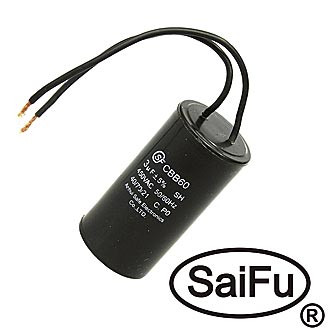 CBB60 3мкФ 450В, конденсатор пусковой с проводами SAIFU - изображение 1