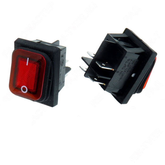 SB091-12V IP65 on-off 22x30mm, Переключатель ON-OFF 4 контакта IP65 (15A 250VAC) - изображение 1
