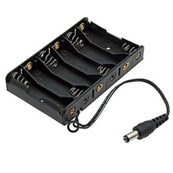 AA 6x1 DC2.1*5.5mm, Батарейный отсек 6xAА со штекером питания DC 2.1х5.5 (L)=15см