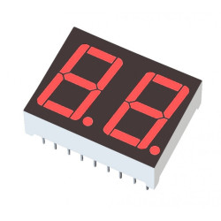 5621AR, Индикатор семисегментный 2 разряда, общий катод, красный
