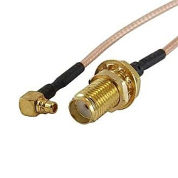 MMCX-M/SMA-F RG-178U, Кабель переходник MMCX-M/SMA, 15см