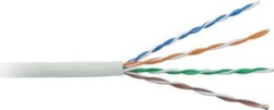 Кабель витая пара UTP 4х2х26AWG CAT5E solid CCA, серый (за метр)