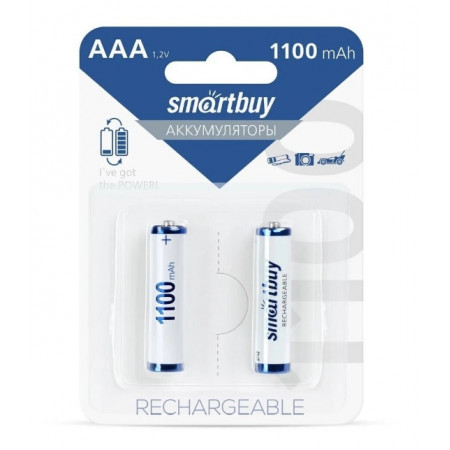 Аккумуляторы AAA (мизинчиковые), SMARTBUY (NiMH) 1.2В, 1100 мАч, (2 шт. в блистере) - изображение 1
