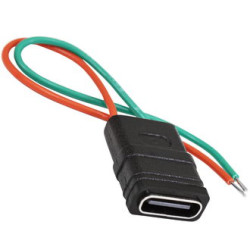 TYPE-C-2Pin-F, Разъем USB 3.1 TYPE-C на корпус с проводами