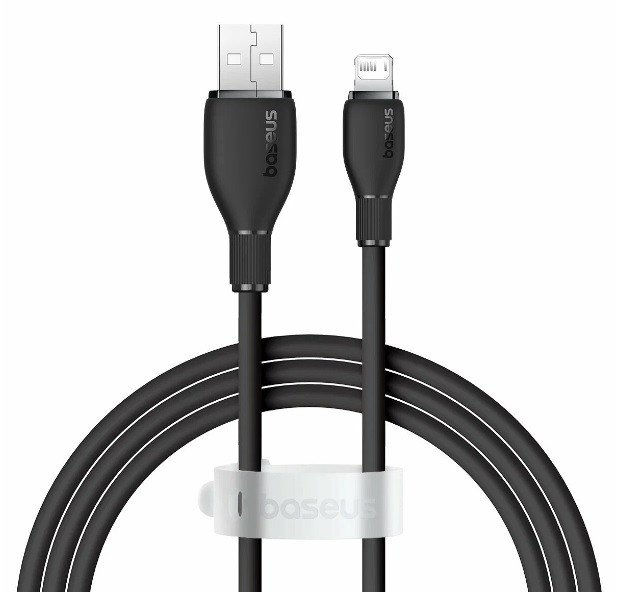 Кабель USB - Apple Lightning Baseus для быстрой зарядки, 2.4А, 1.2м, черный (P10355700111-00) - изображение 1
