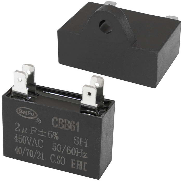 CBB61 2 uF 450V 4 PIN (SAIFU), Конденсатор - изображение 1