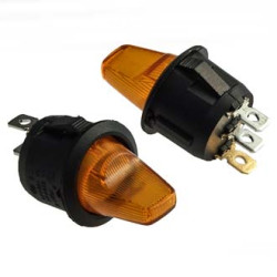 KCD1-101N-5H-Y/3P, Переключатель ON-OFF 3 контакта с подсветкой (6A 250В)