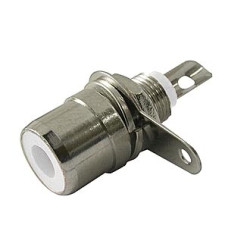 RP-1 white, Разъем RCA-тюльпан, гнездо на блок, крепление гайка