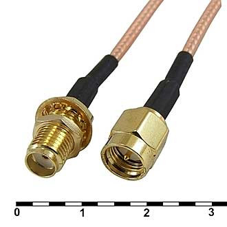 SMA-P/SMA-J-RG316-30, Кабель переходник SMA-P/SMA-J, 30см - изображение 1