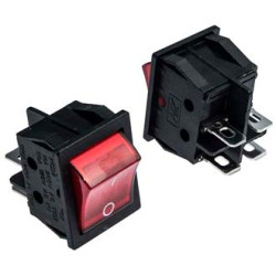 KCD4-201N-C3-R/4P, Переключатель ON-OFF 4 контакта (15A 250VAC)